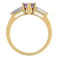 thumbnail image 4 of Clara Pucci 14K Yellow Gold Solid Gold Amethyst Three-Stone Anniversary Ring for Women - 2 cttw Marquise Cut, 4 of 7