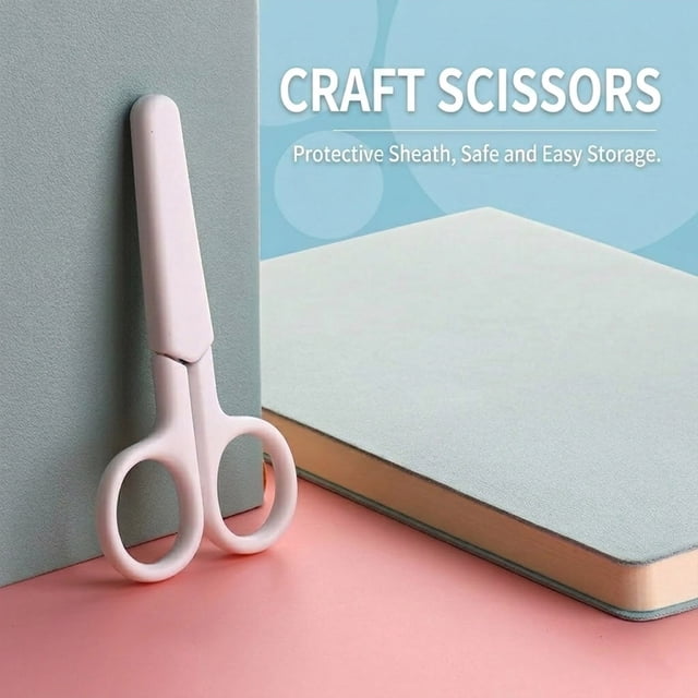 Cute Mini Scissors Children With Protective Case Paper Cutter Scissors Student Portable Stationery Handmade Knife