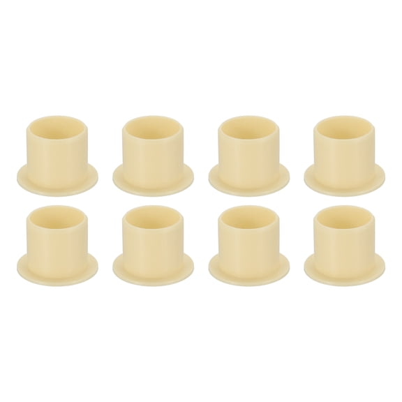 8 Pack Flanged Sleeve Bearing, Plastic Bushing ID 14mm x OD 16mm x Length 15mm POM Bushing, Yellow