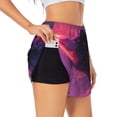 thumbnail image 1 of Balery Mystical Dragon Under Moon Pantalones cortos deportivos para mujer con forro y dos bolsillos, elásticos, para entrenamiento, gimnasio, yoga-Large, 1 of 7