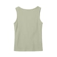 thumbnail image 4 of Womens Sleeveless Ribbed Tank Tops Boat Neck Slim Fit Shirts Summer Beach Vacation Clothes Army Green 2XL, 4 of 6