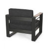 Outdoor Single Leisure Chair, Aluminum Frame Relaxing Seat for Patio Garden, Black
