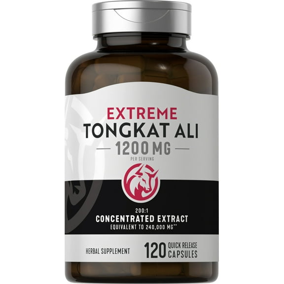 Tongkat Ali | 1200 mg | 120 Capsules | Extreme Longjack Supplement | Non-GMO, Gluten Free | By Piping Rock
