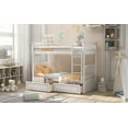 thumbnail image 2 of Newest Twin over Twin Bunk Bed with Drawers, Convertible to 2 Separate Beds, White Wooden Bunk Bed with Storage, Space Saving 2-in-1 Bed Frame, 2 of 12