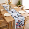 thumbnail image 3 of Independence Day Table Runner - 70 Inch Long, Kitchen Dining Table Runner Dresser Scarves, Red Blue Gnomes Usa Flag Star Tree Branch Farmhouse Decor for Coffee Tables Wedding Party Banquet, 3 of 8
