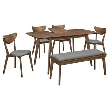 Coaster Alfredo 6-piece Wood Dining Room Set Natural Walnut and Gray