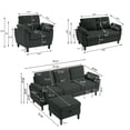 thumbnail image 6 of Soscana Living Room 3 Piece Sofa Set,Sectional Sofa Couch with Storage Ottoman and Storage Pockets, L Shaped 3 Seater Couch with Reversible Ottoman Loveseat Accent Chair, Living Room Furniture Set, 6 of 10