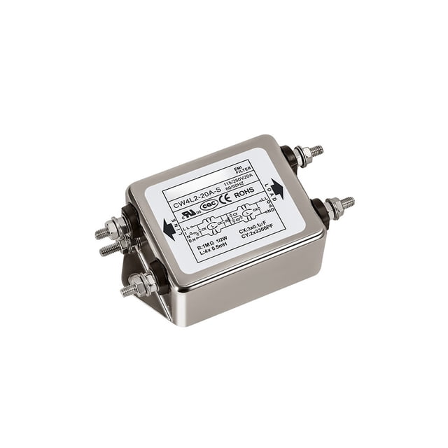 Eigraketly Reemplazo del filtro de alimentación monofásico de CA Filtros industriales de acero inoxidable Dispositivo de filtrado Componente Herramientas eléctricas 20A Eigraketly TO010660-02