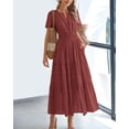 thumbnail image 2 of Vestido largo boho BTFBM verano 2025 marrón rojo talla M, 2 of 8