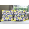 thumbnail image 6 of Ambesonne Flower Throw Pillow Cover 4 Pack, Butterfly Violet Field, 16", Yellow Purple, 6 of 7