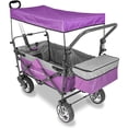 thumbnail image 2 of WonderFold Push & Pull Premium Utility Folding Wagon with Canopy, Purple, 2 of 5