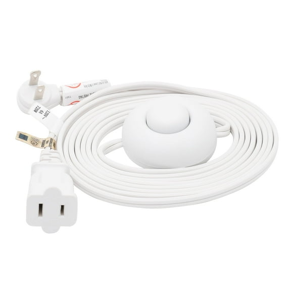 FIRMERST Extension Cord with Foot Switch 10 feet for Lights, Floor lamp, White