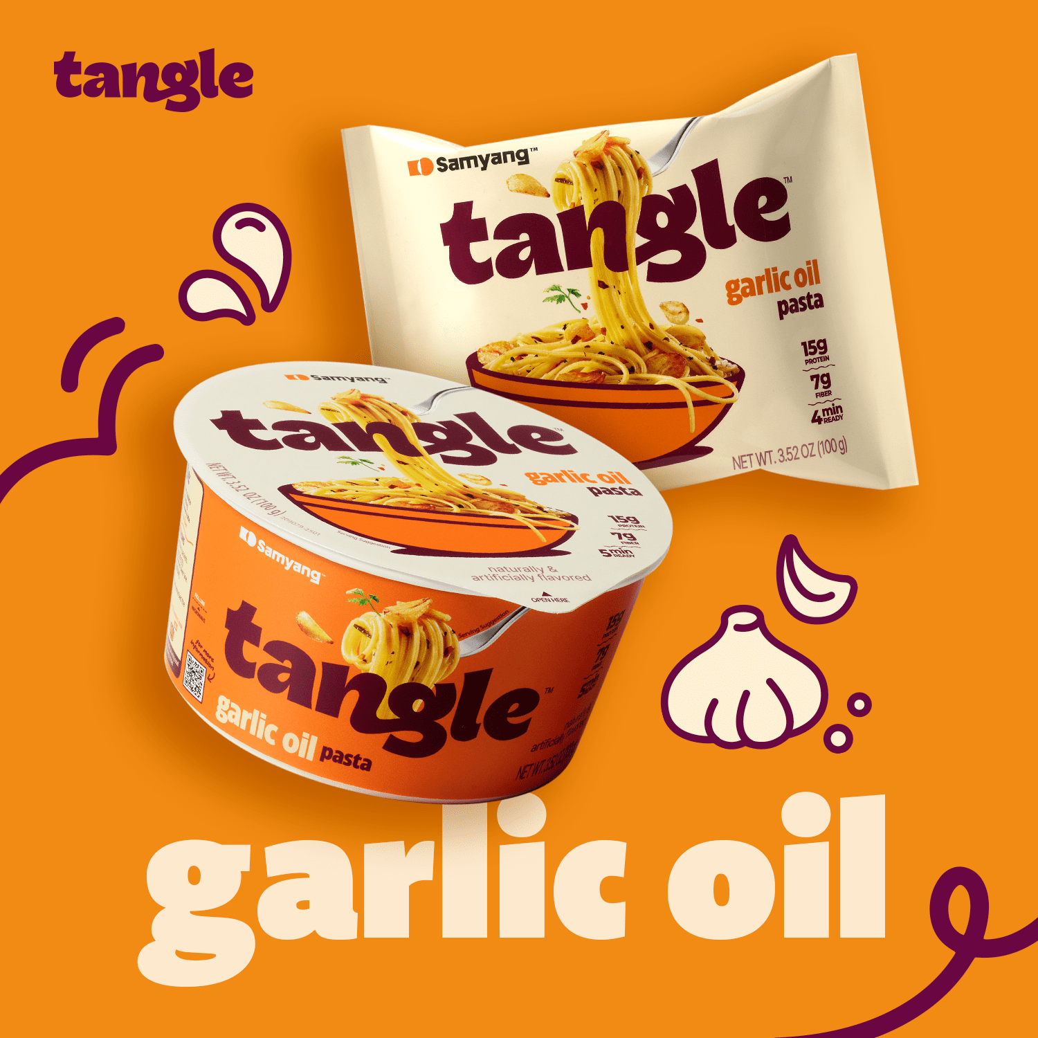 Samyang Tangle Garlic Oil Pasta Big Bowl