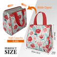 thumbnail image 3 of Pioneer Flower Floral Print Pattern Insulated Lunch Bag for Women & Adults,Large Portable Soft Cooler Lunch Bag,Thermal Food Storage Tote with Pearl Cotton,8.66L,8.75x5.75x9.5 Inch, 3 of 6