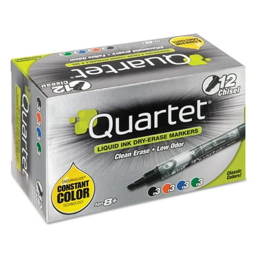 Quartet Enduraglide Dry Erase Marker, Broad Chisel Tip, Assorted Colors, 12 Per Set, Qrt500118m