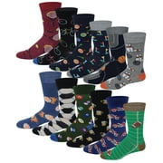 12 Pairs Men Different Touch Novelty Sports Design Casual Dress Socks