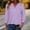 Purple1#, variant on Caywon Women's Solid Color Spring Summer Basic T Shirt V Neck Ruffled Cuff Three Quarter Sleeve Slim Fit Undershirt Casual Daily Wear Blouse