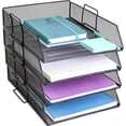 thumbnail image 1 of Stackable Letter Tray Organizer, Desktop File Organizer For Letter/A4 Paper, Special Design With Space Saving Mesh Stackable Paper Tray, Sturdy Steel Mesh For Home Office (Pack Of, 1 of 7