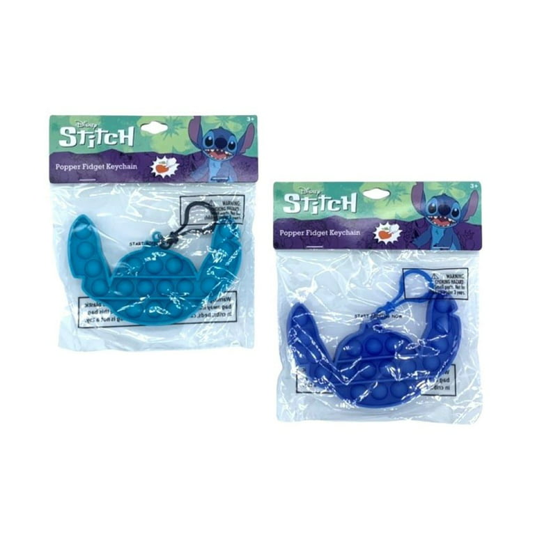 2-Pack Stich Shaped Fidget Toy, Silicone Squeeze Sensory Keychain Toy, Blue, Size: 4 x 1 x 5