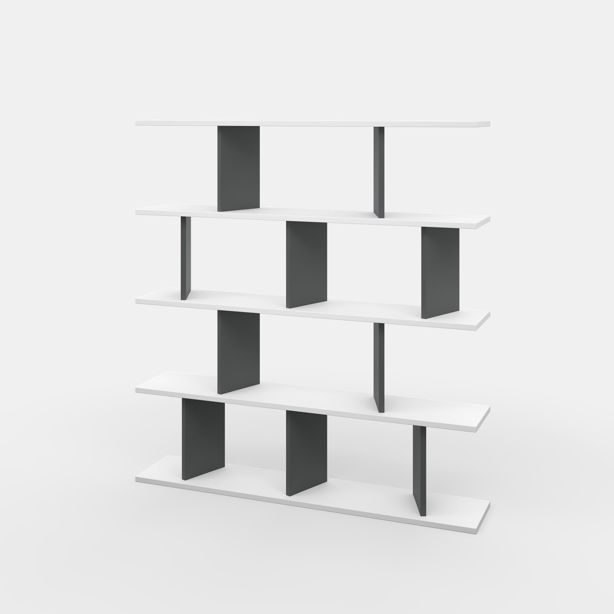 Ada Home Decor Jorin 4 Tier Open Shelf Cube Bookcase, Anthracite/White