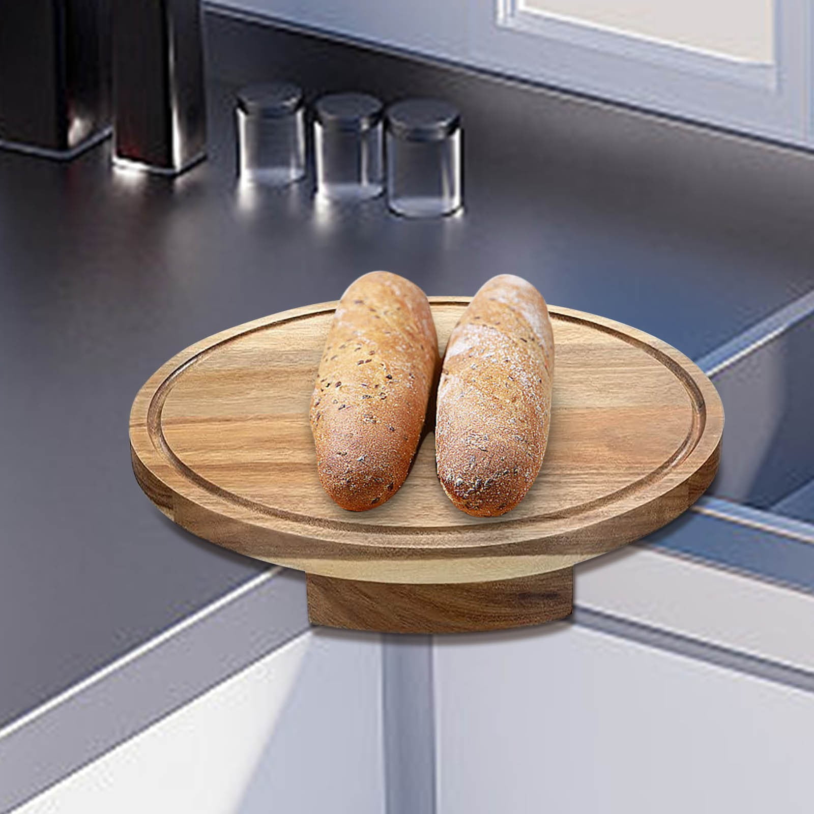 Wooden Cutting Board with Handles, Juice Groove, for Meat, Vegetables, Cheese, Easy Carry, Kitchen Prep, Serving Platter