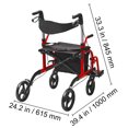thumbnail image 5 of KFFKFF Dual-Function Walker & Wheelchair for Elderly, Foldable Aluminum Walker with Seat, Adjustable Handles & Footrests, Durable All-Terrain Wheels, Supports up to 300 lbs, 5 of 9