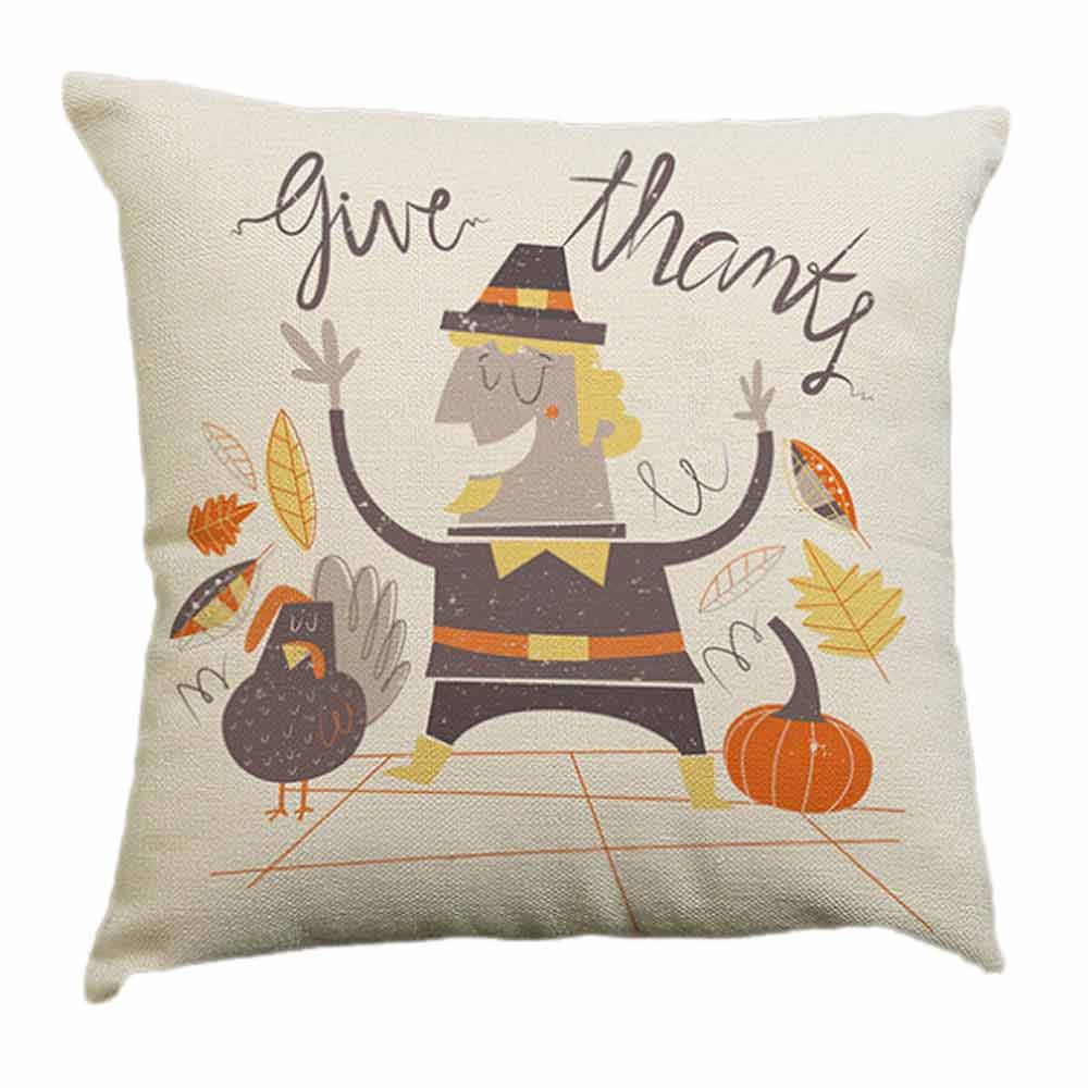 Happy Thanksgiving Day Throw Pillow Cases Cafe Sofa Cushion Cover Home