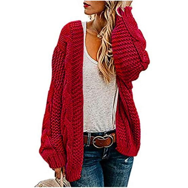 Sonducket Cárdigan de mujer, suéter holgado de Color sólido, ropa de abrigo de invierno de manga larga, ropa de vestir cómoda, abrigo superior, prendas Abrigos y chamarras METRO Sonducket AP013222-02
