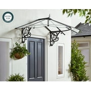 Palram - Canopia Lily Victorian Acrylic Door Awning, 6 W x 4 D x 2 H, Black