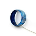 thumbnail image 2 of Uloveido 8mm Muslim Islamic Shahada Ring Islam Arabic God Allah Messager Mantra Ring Blue Stainless Steel Wide Band (Blue, Size 8), 2 of 7