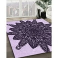 thumbnail image 2 of Ahgly Company Indoor Square Patterned Dark Purple Area Rugs, 5' Square, 2 of 6