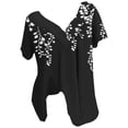thumbnail image 1 of Blusas de Manga Corta para las Mujeres con Cuello en V Impreso Suéter Casual Top, Blusas para las Mujeres Casual, 1 of 4