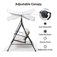 thumbnail image 6 of LAUSAINT HOME Outdoor Patio Swing with Stand, Heavy Duty Wicker Chair with Adjustable Canopy & Removable Cushions for Garden, Backyard, Deck, Beige, 6 of 11