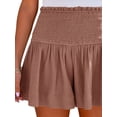 thumbnail image 6 of ZXSXSY Women Smocked Elastic High Waist Flowy Solid Color Shorts, 6 of 7