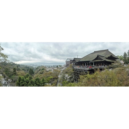 People at Kiyomizu-Dera temple Kyoto Kyoto Prefecture Japan Stretched Canvas - Panoramic Images (9 x