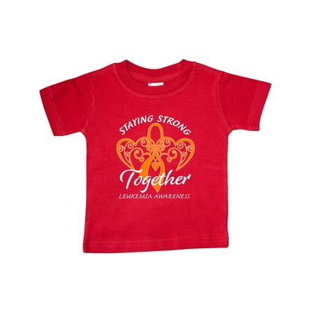 

Inktastic Leukemia Awareness Staying Strong Together and Orange Ribbon Gift Baby Boy or Baby Girl T-Shirt
