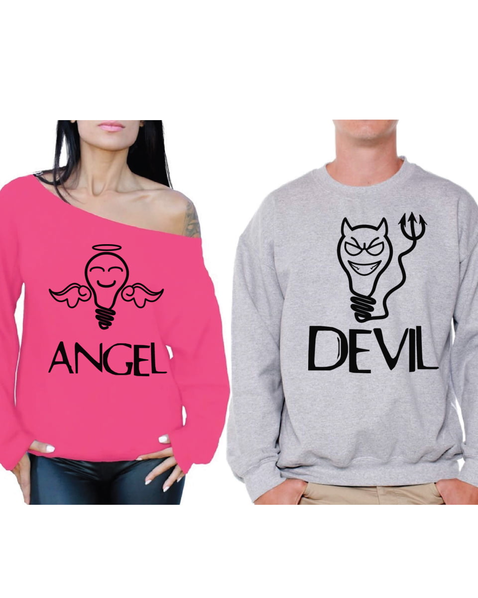 half angel half devil hoodie pink and black
