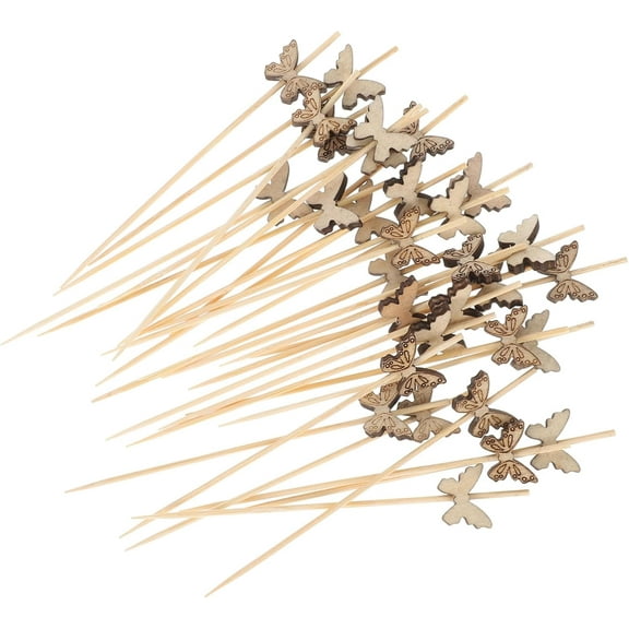 100 PCS Bamboo Cocktail Picks, Toothpicks for Appetizers, Cocktail Sticks Appetizer Skewers for Fruits Drinks Desserts Party Food Decoration