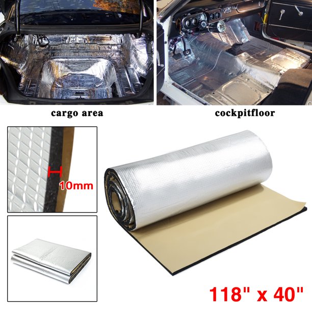 Car 32.3sqft Heat Insulation Sound Deadener Noise Dampener Mat 118" x