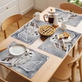thumbnail image 5 of Winter Owl Placemats Set of 6 Country Birds Animal Tree Branches Snow Place Mats Indoor Wipeable Table Mats Washable Cloth Dining Table Placemats for Kitchen Holiday Party Home Decor 13x19 Inch, 5 of 9