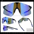thumbnail image 2 of Mens Oversized Rimless Shield Wrap Sport Plastic Runners Sunglasses Black Blue - Blue Mirror, 2 of 8