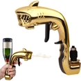 thumbnail image 1 of Pistola de champán, pistola de cerveza, pistola de alcohol, pistola rociadora de cerveza, pistola burbujeante para fiestas, cumpleaños, bodas, Navidad, pistola de vino burbujeante ajustable (dorado), 1 of 4