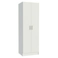thumbnail image 3 of Madesa Wardrobe Storage Cabinet Armoire Closet with 2 Doors and 4 Utility Shelves 23 Inch Wooden Organization Unit for Bedroom - White, 3 of 10