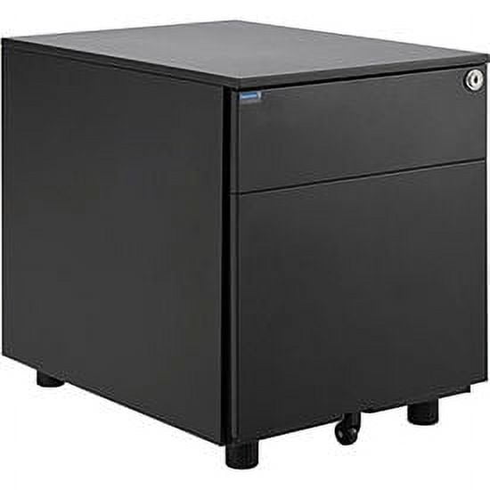 Global Industrial 2 Drawer Pedestal, Black