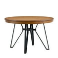 thumbnail image 2 of GDF Studio Mid-Century Modern Round Dining Table with Metal Hairpin Legs and Open Shelf, Light Ash, 2 of 8