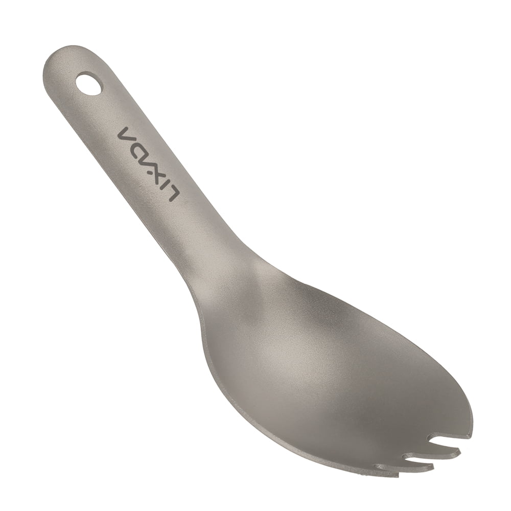 Lixada Outdoor Camping Short Handle Titanium Spork Spoon for Children New H4J6 