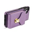 thumbnail image 5 of for Samsung Galaxy A13 4G Case Wallet with Shoulder Strap for Women - Crossbody Lanyard,Zipper Pocket,Credit Card Holder,Shockproof - Metal Buckle Closure Premium PU Leather Case, Purple, 5 of 10