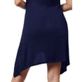 thumbnail image 5 of J. METHOD Women's Sleeveless Round Neck Flare Curved Hem Swing Tank Top Dress NEWDR61 Navy 2X, 5 of 5