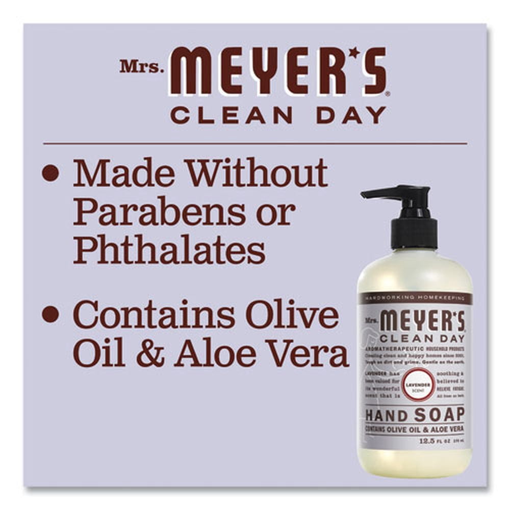 (4 pack) Mrs. Meyer’s Liquid Hand Soap, Lavender, 12.5 Fluid Ounces