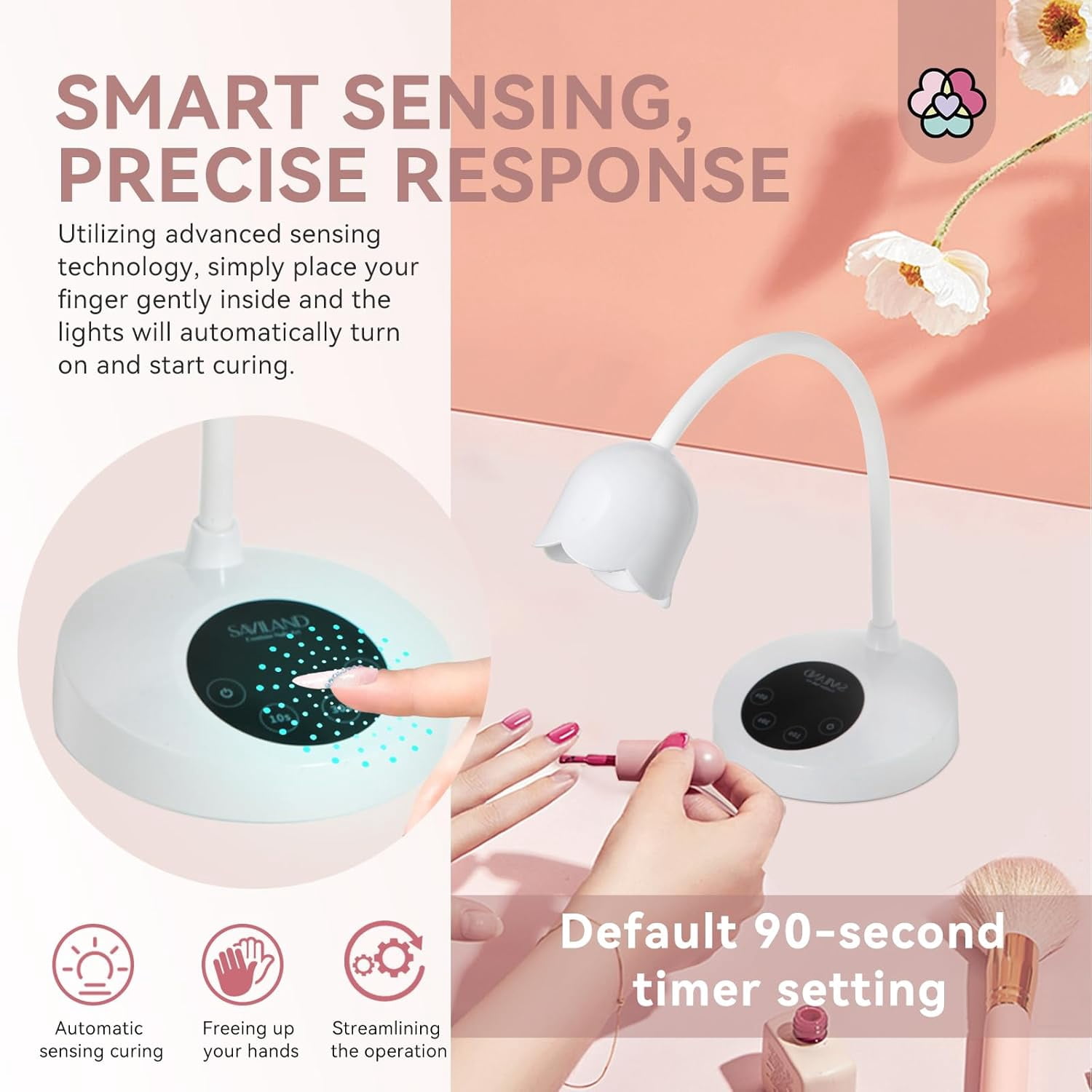 Lamp-30W Gel X Lamp Mini Cordless Nail Lamp for Gel Nail Polish 27W U V Light for Gel Nails: Smart Sensor U V Gel X Lamp 10s Flash Cure Intellisense Gooseneck U V